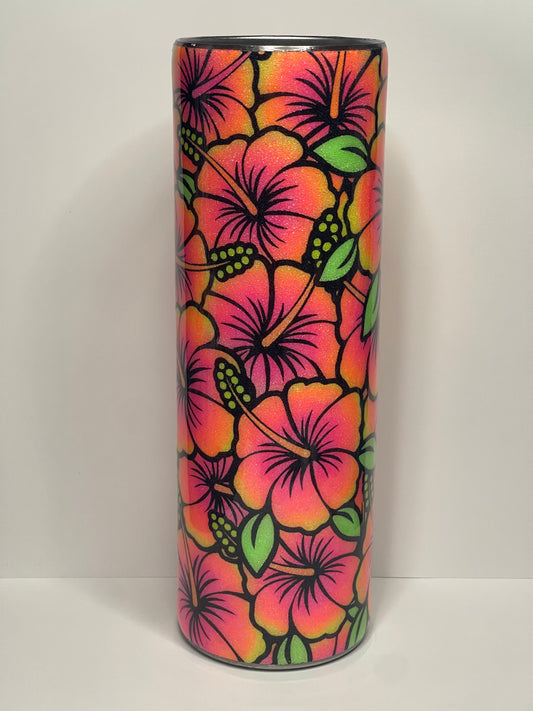 30oz Hibiscus Neon Tumbler