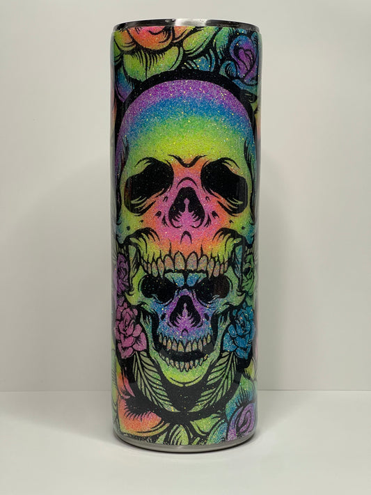 30oz Skulls and Roses Neon Tumbler