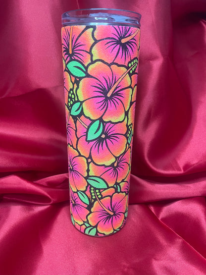 30oz Hibiscus Neon Tumbler